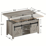 Farmhouse Lift Top Coffee Table with Hidden Storage Solutions