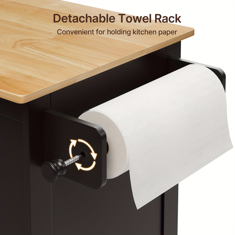 Versatile Kitchen Island Cart with Adjustable Shelf and Storage