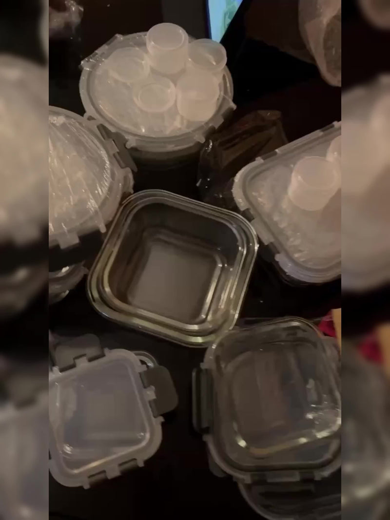 Airtight Glass Food Storage Container Set with Flip Top Lids