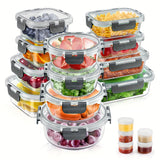 Airtight Glass Food Storage Container Set with Flip Top Lids