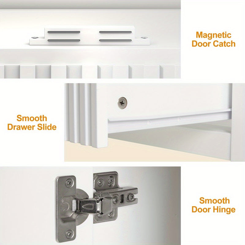 Modern Bathroom Vanity Sink Cabinet with Fluted Drawers