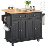 VEVOR Kitchen Island Cart with Drawer and Rolling Storage Shelves