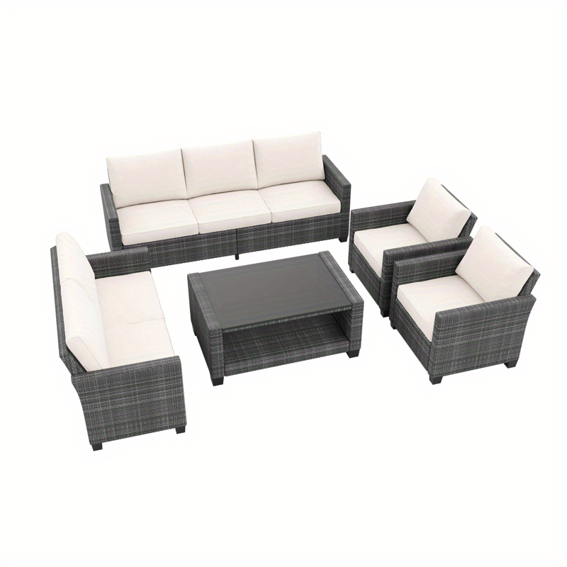 Outdoor Wicker Patio Furniture Set with Hidden Storage and Comfort
