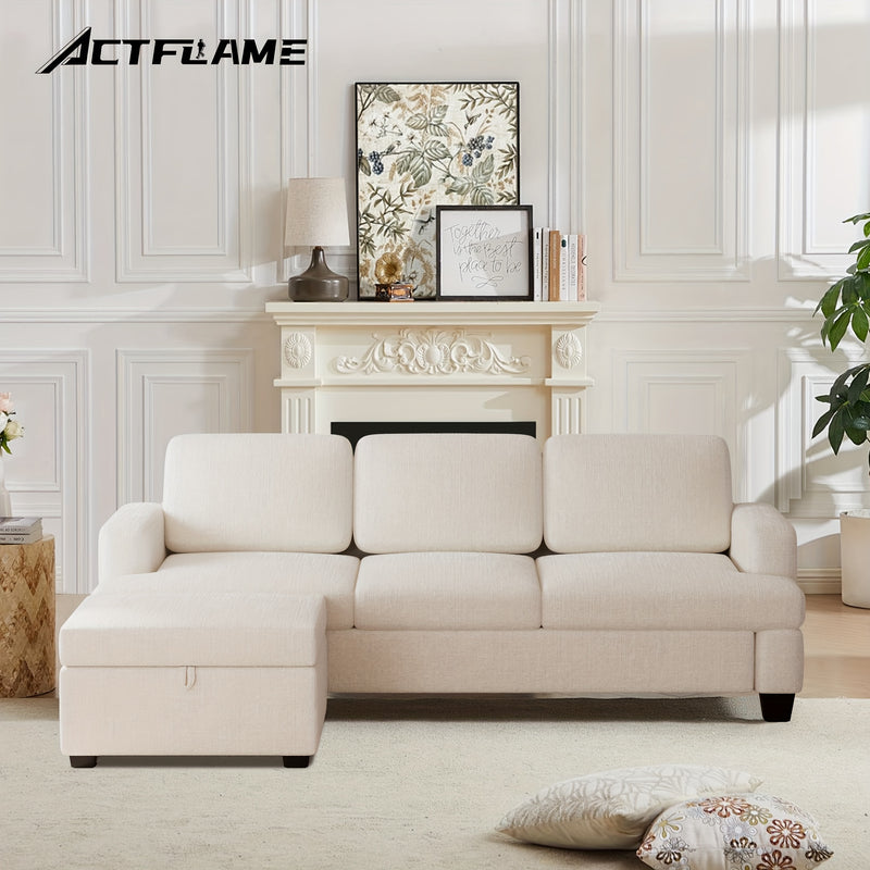Actflame Modern Modular Sectional Cloud Couch With Ottoman