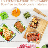 Glass Meal Prep Containers with Leak-proof Lids for Easy Storage