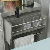 Rolling Kitchen Island Cart with Storage and Stainless Steel Top