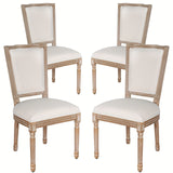 Polar Aurora Beige Fabric Dining Chairs Set of Four