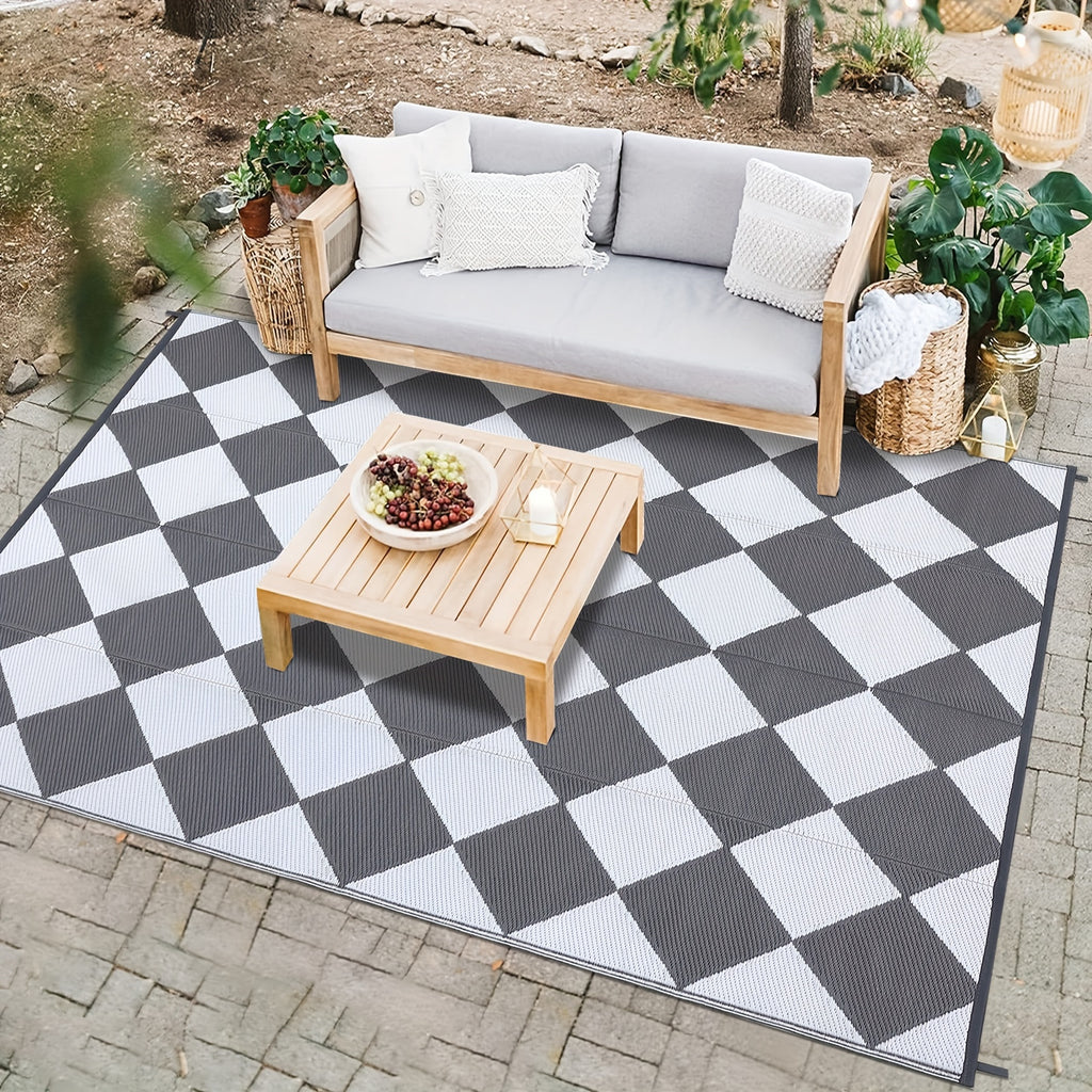 Outdoor Non Slip Area Rug for Camping and Patio Use