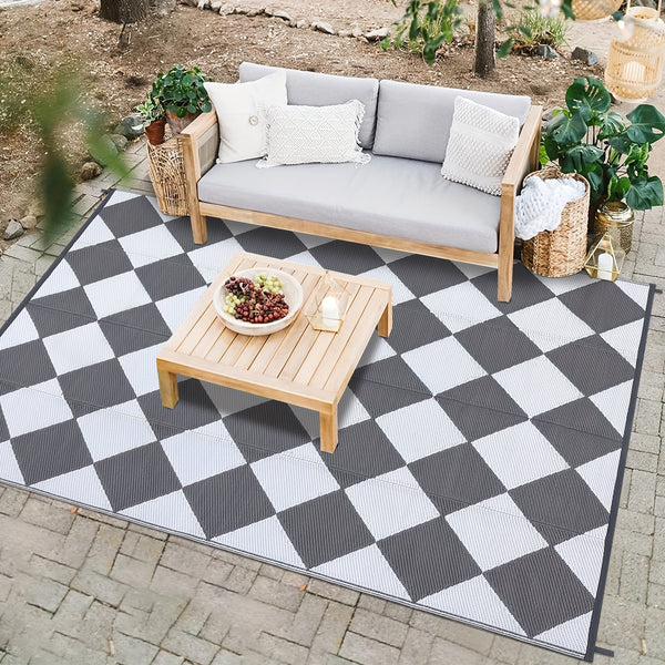 Outdoor Non Slip Area Rug for Camping and Patio Use