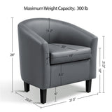 Modern PU Leather Barrel Accent Chair for Stylish Living Spaces