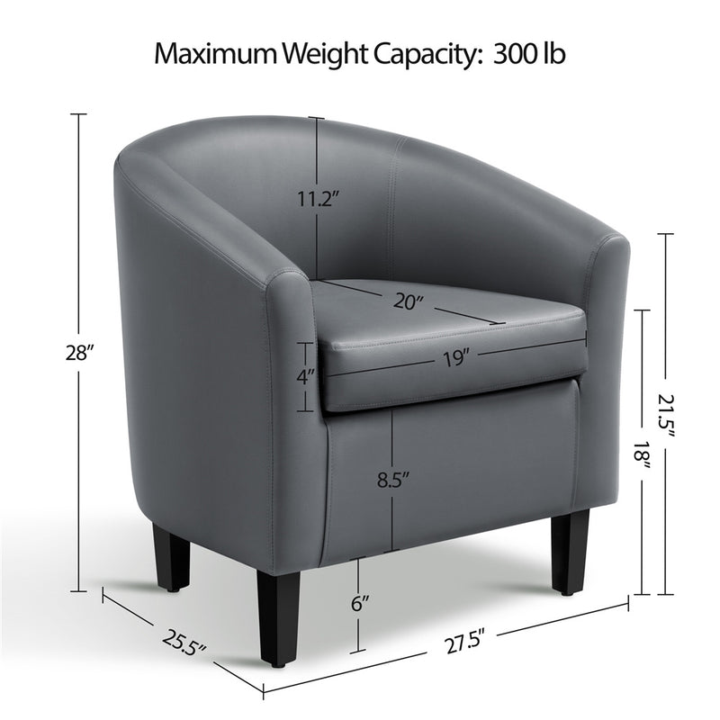 Modern PU Leather Barrel Accent Chair for Stylish Living Spaces