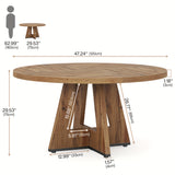 Rustic Round Farmhouse Dining Table for Cozy Family Meals