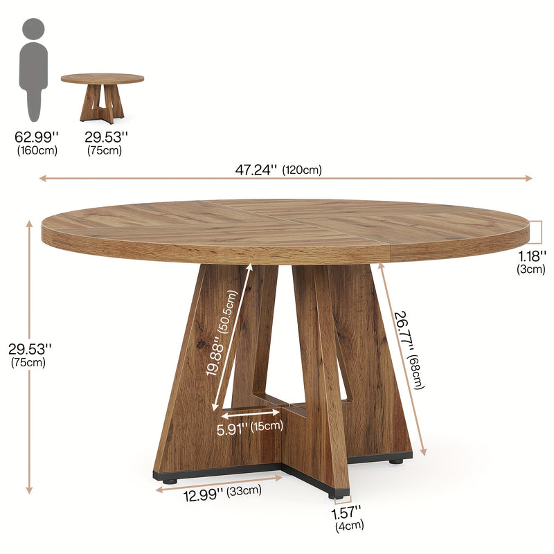 Rustic Round Farmhouse Dining Table for Cozy Family Meals