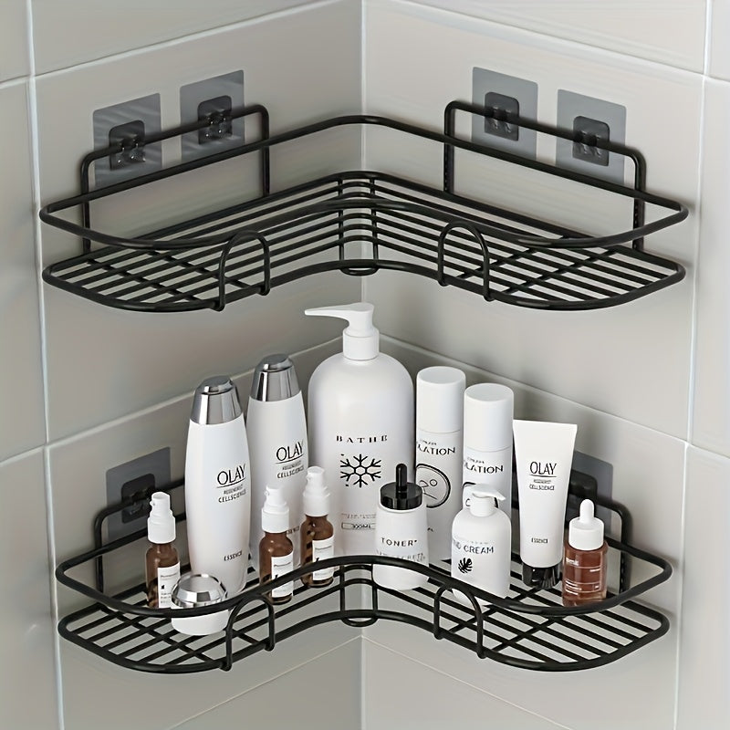 Wall-Mounted Corner Shelves for Modern Bathroom Organization