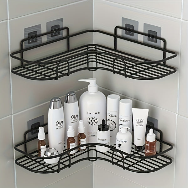 Wall-Mounted Corner Shelves for Modern Bathroom Organization