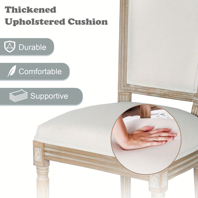 Polar Aurora Beige Fabric Dining Chairs Set of Four