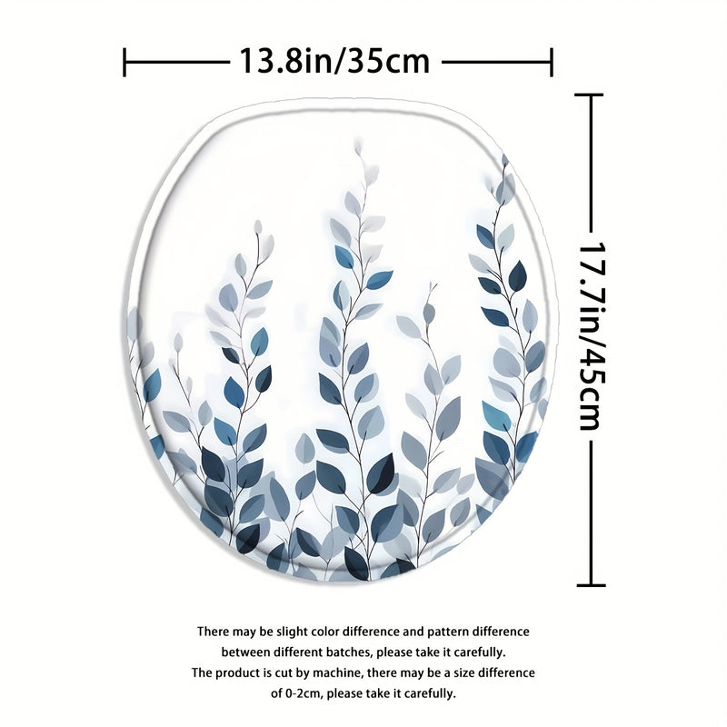 Blue Eucalyptus Shower Curtain Set with Botanical Decor Accessories