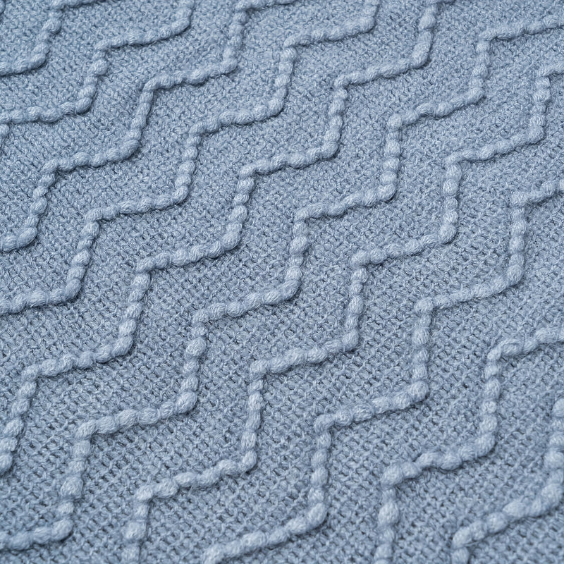 Cozy Boho Textured Throw Blanket with Tassels for Living Room