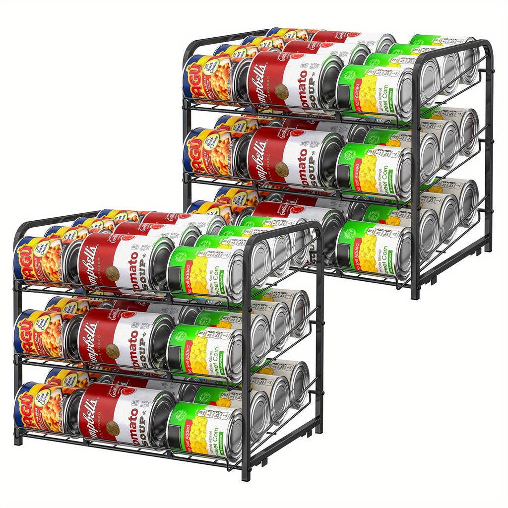 Metal Can Organizer Rack for Pantry Space Saving Kitchen Storage