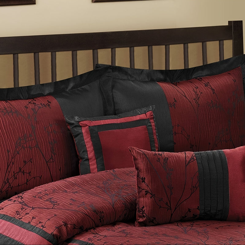 Luxurious 7 Piece Jacquard Microfiber Comforter Set