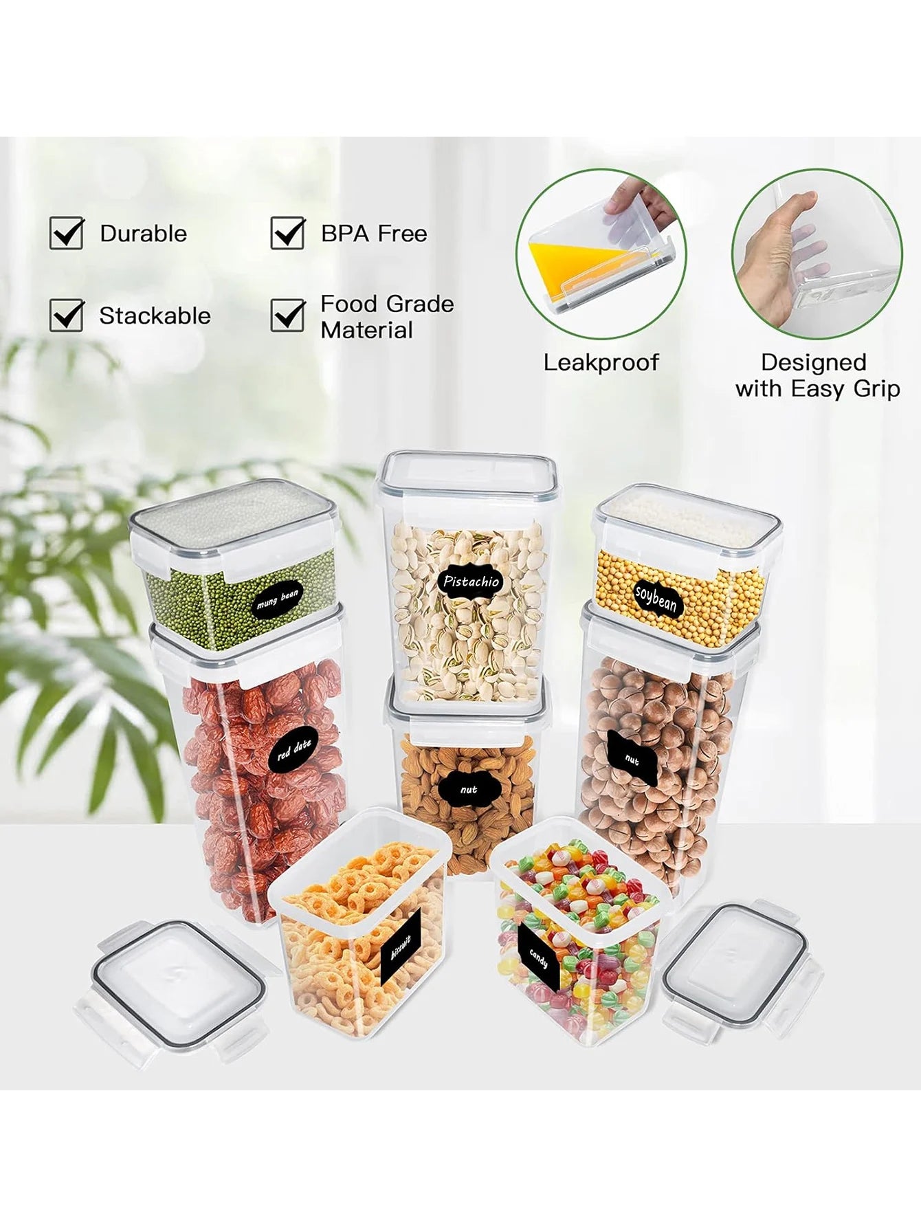 Airtight Grain Storage Containers for Kitchen Organization