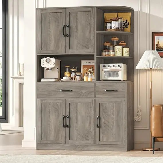 Modern Kitchen Hutch With Five Doors And Two Drawers