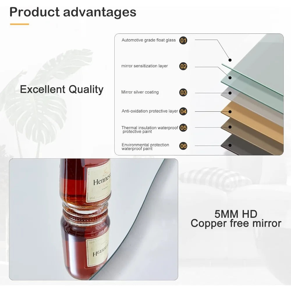 Cloakro Wall Mirror With Flannel Wrapped Wood Frame