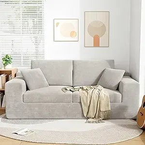 Modern Corduroy Loveseat Sofa in a Box for Small Spaces