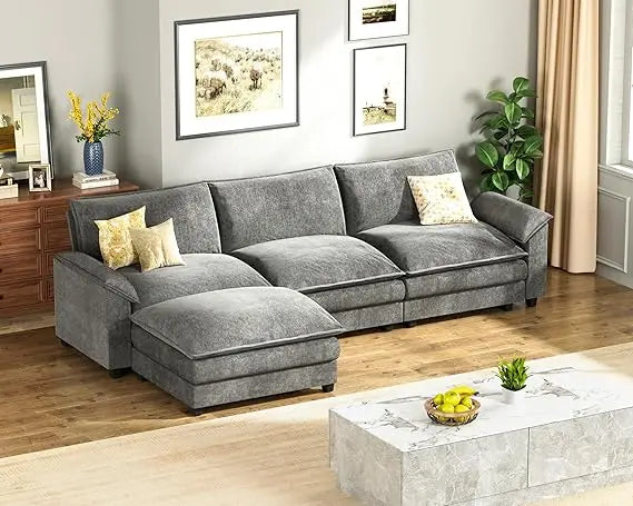 Modular Sectional Sofa With Reversible Ottoman Comfort