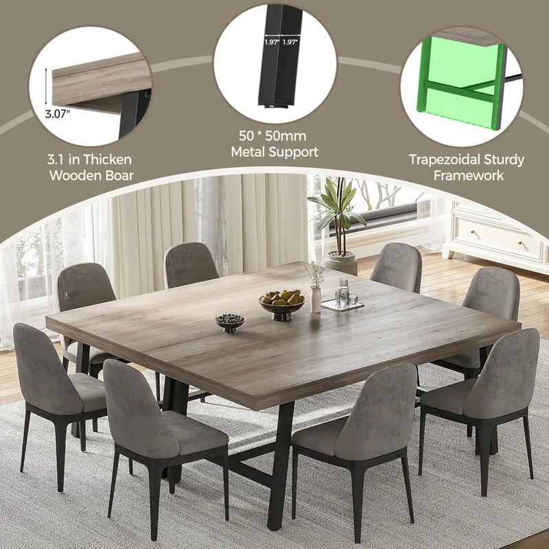 Farmhouse Rectangular Dining Table For Modern Dining Rooms