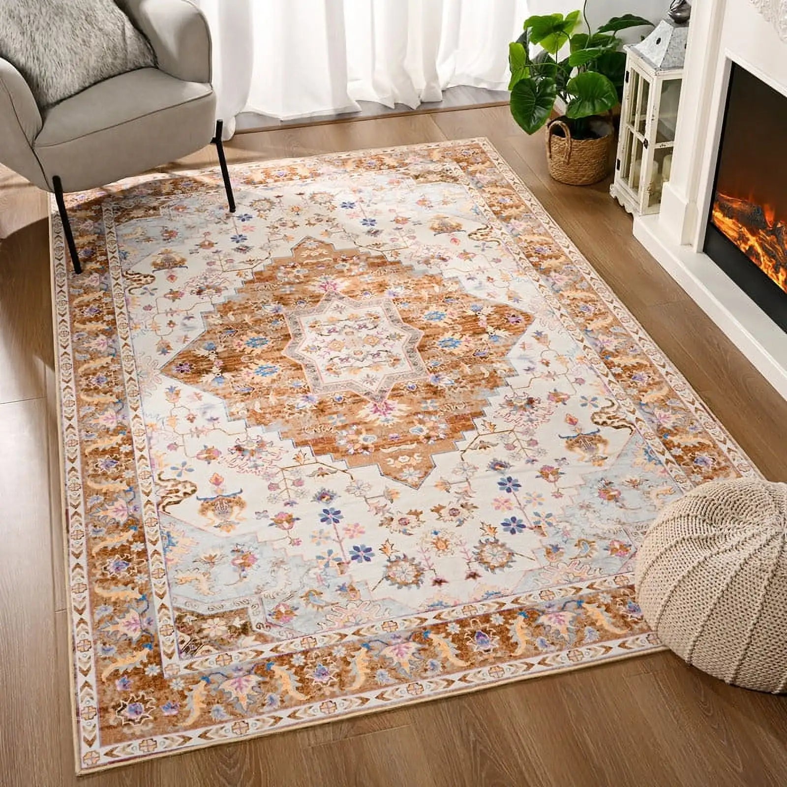 Soft Boho Rug For Living Room And Bedroom Persian Vintage