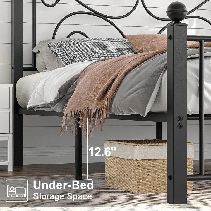 Heavy Duty Metal Bed Frame With Headboard And Footboard