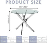 
Glass top dining table with stylish upholstered dining chairs
