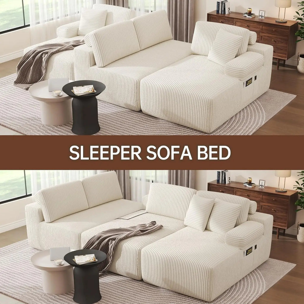 Cloud Sectional Sofa With Deep Seat Memory Foam Sleeper