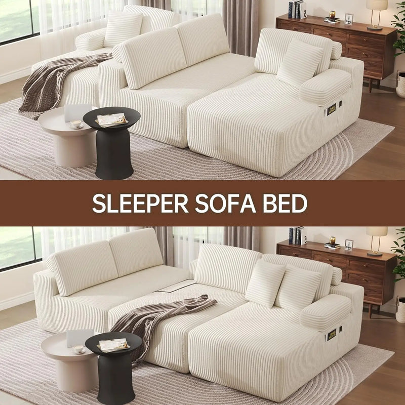 Cloud Sectional Sofa With Deep Seat Memory Foam Sleeper