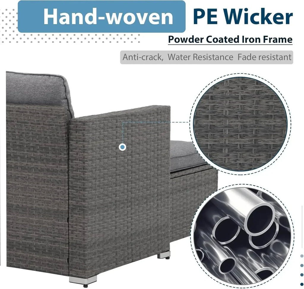 All Weather Outdoor Patio Furniture Set Sectional Sofa