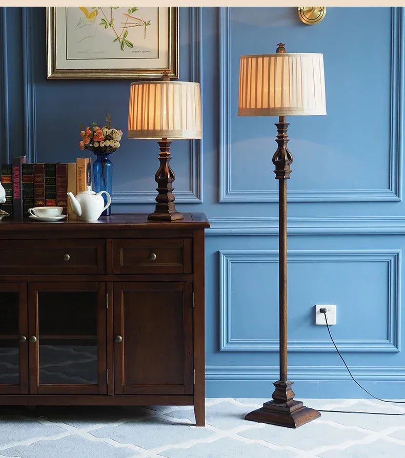 American Vintage Retro Floor Lamp with Remote Control