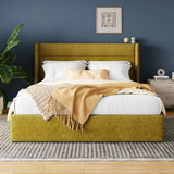 Hoomic Lift Up Storage Bed With Wingback Headboard Underbed