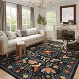 Washable Boho Style Rug Non Slip for Living Room Dining