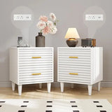 Modern bedside table set with USB charging ports