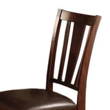 Set of Side Chairs Solid Wood Padded Leatherette Seats