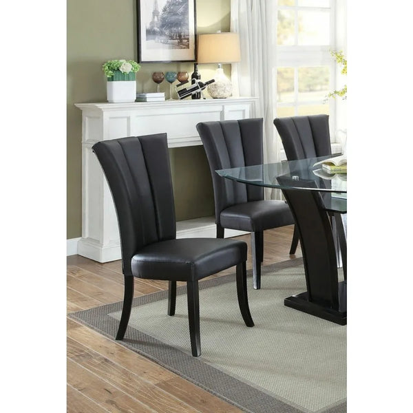 Upholstered Dining Chairs With Wide Flair Back Set Of Two