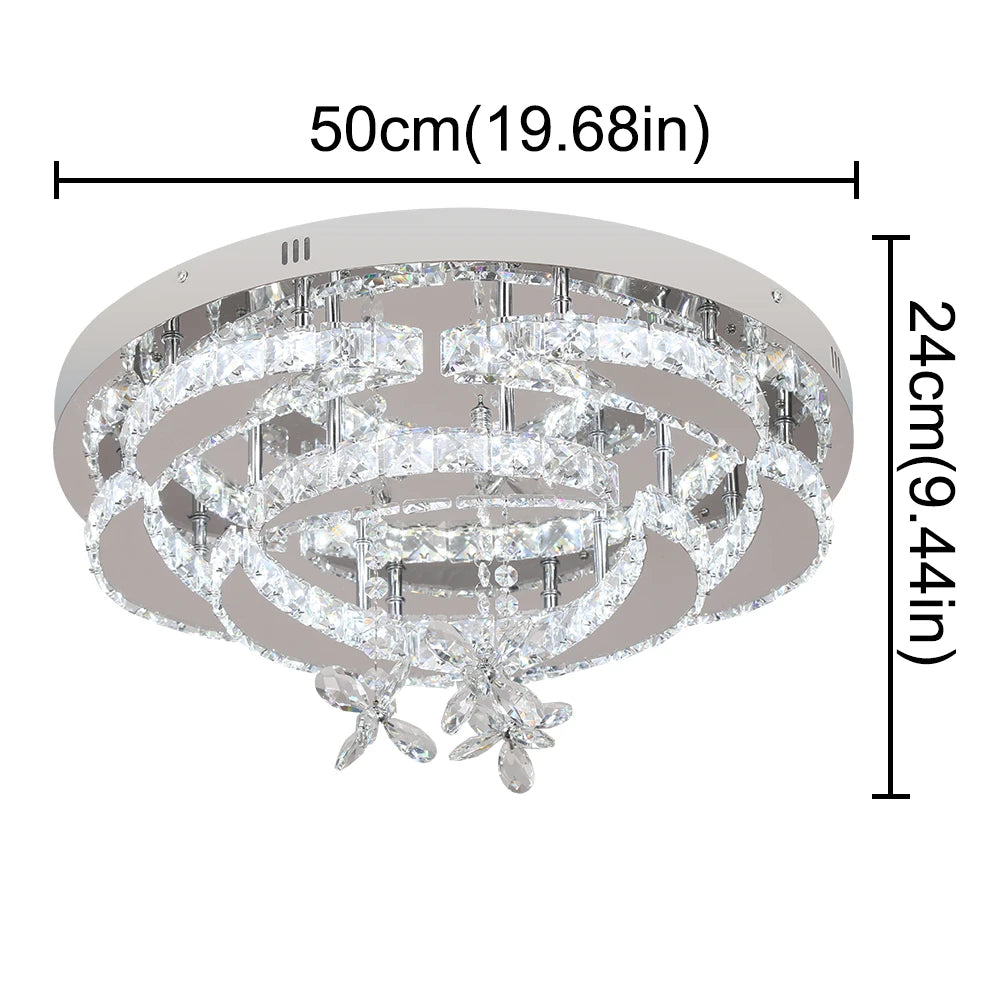 Modern Crystal LED Chandelier Elegant Home Decor Pendant Light