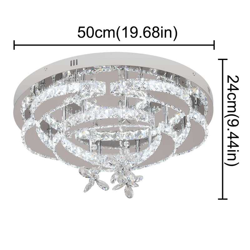 Modern Crystal LED Chandelier Elegant Home Decor Pendant Light
