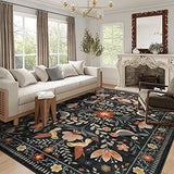Washable Boho Style Rug Non Slip for Living Room Dining