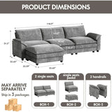 Modular Sectional Sofa With Reversible Ottoman Comfort