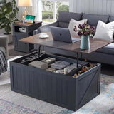 Rustic Lift Top Coffee Table With Barn Door Storage