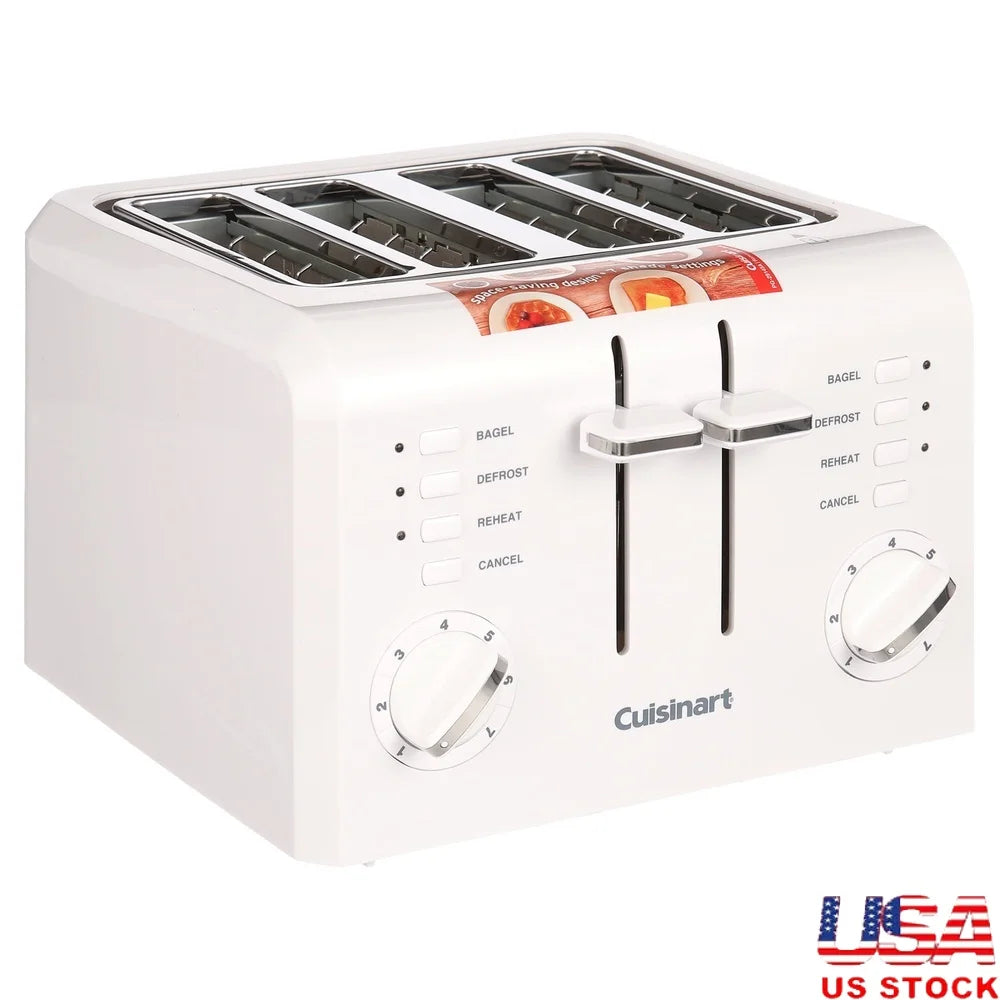 Compact Toaster With High Lift Dual Control Bagel Settings