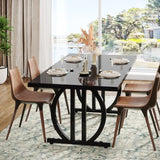 Modern Dining Table With Metal Frame For Six People