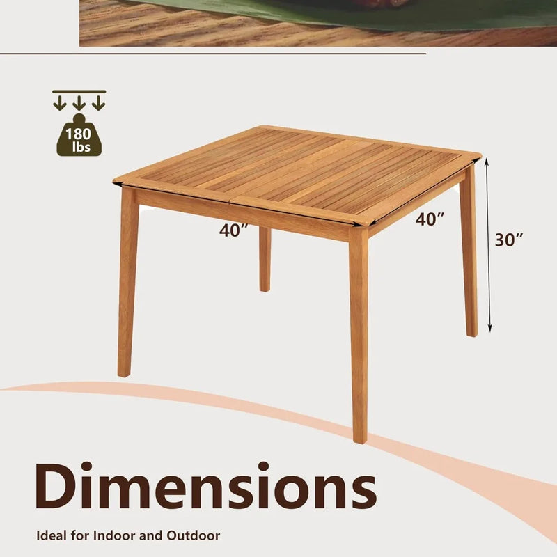 Acacia Wood Outdoor Dining Table With Umbrella Hole